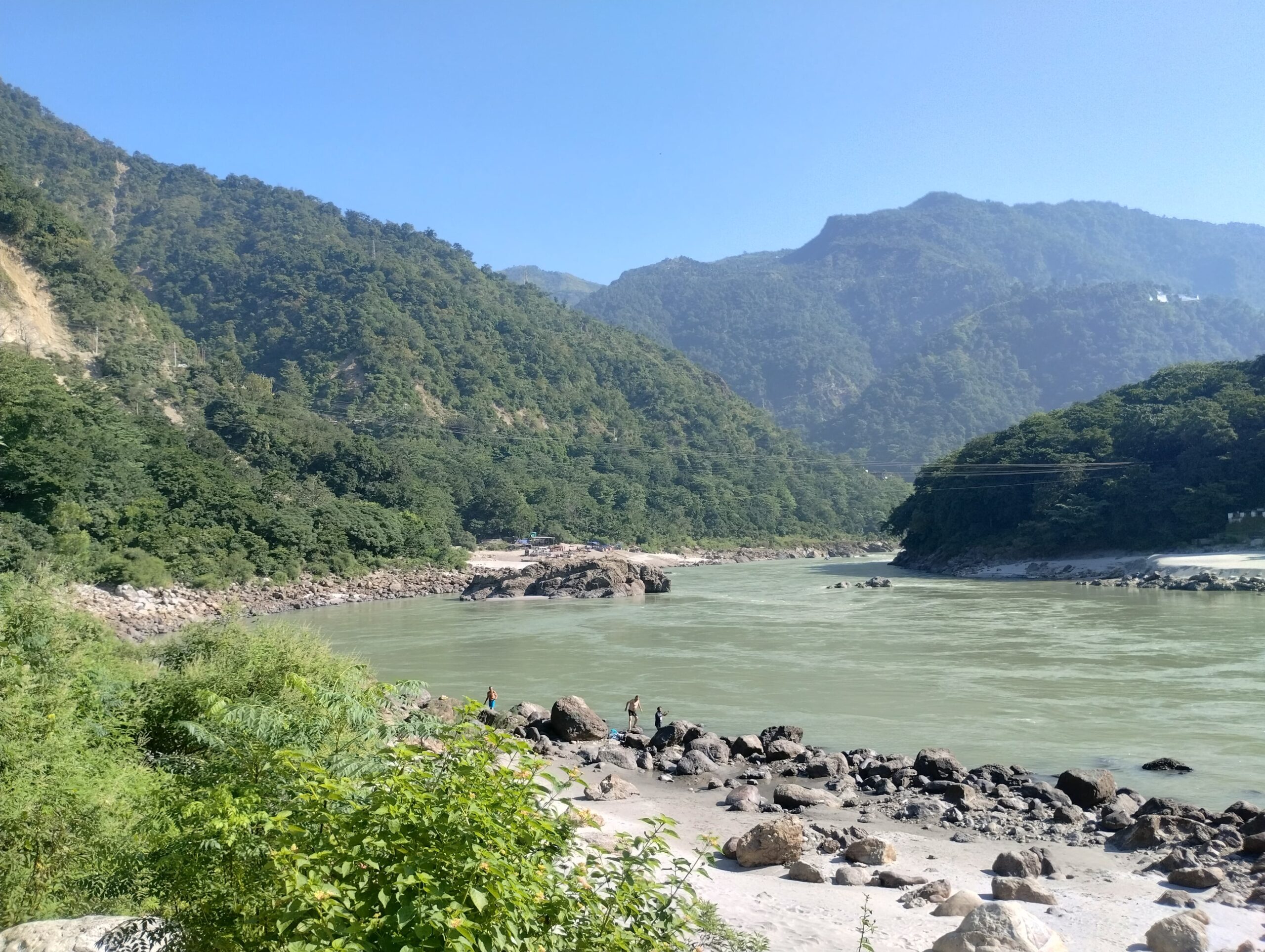 Ganga and Himalayan foothills in Rishikesh, Uttarakhand