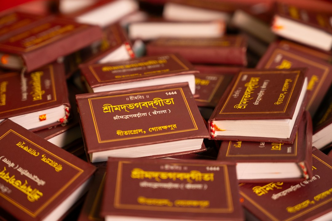 A copy of the Bhagavad Gita illustrating classical Indian yoga philosophy