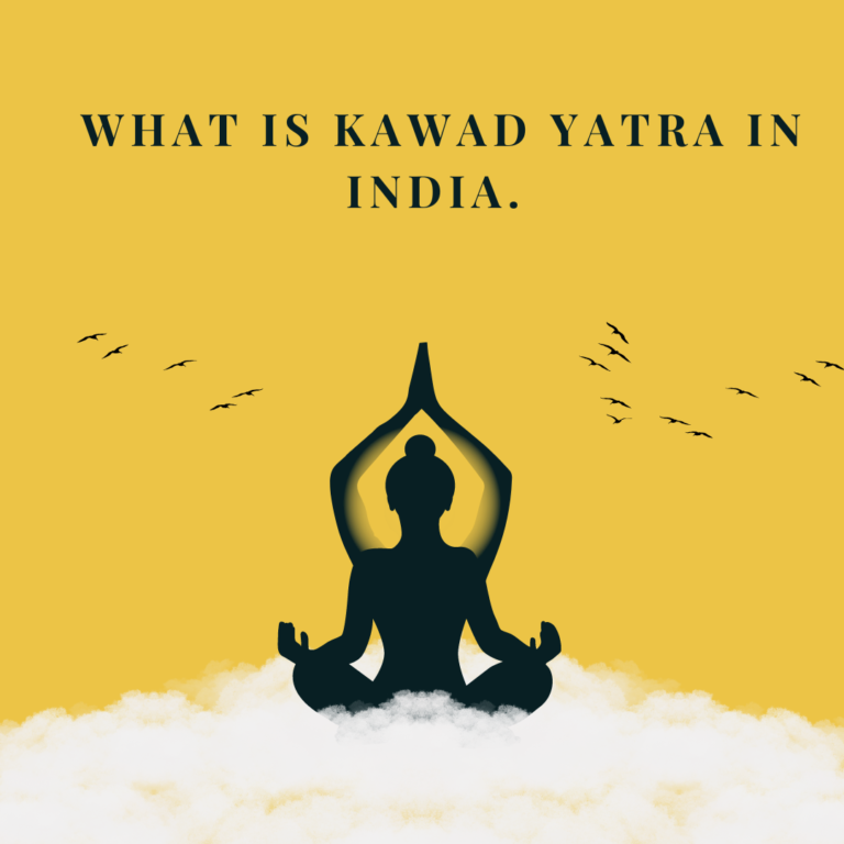 What is Kawad Yatra in India - poster with a seated meditation silhouette