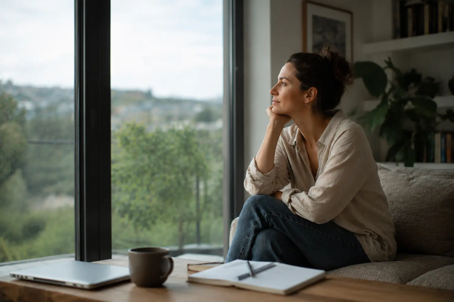 Calm private interior representing the Deep Reset founder story and guidance