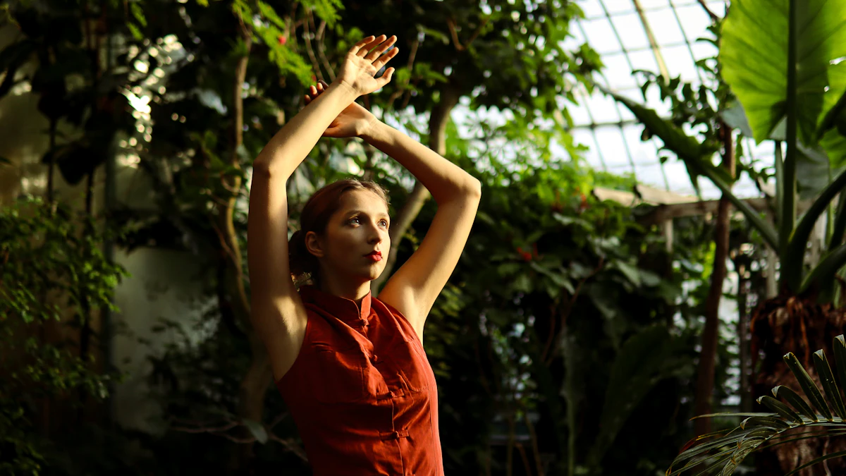 Yoga student practising breath awareness during a quiet seated practice