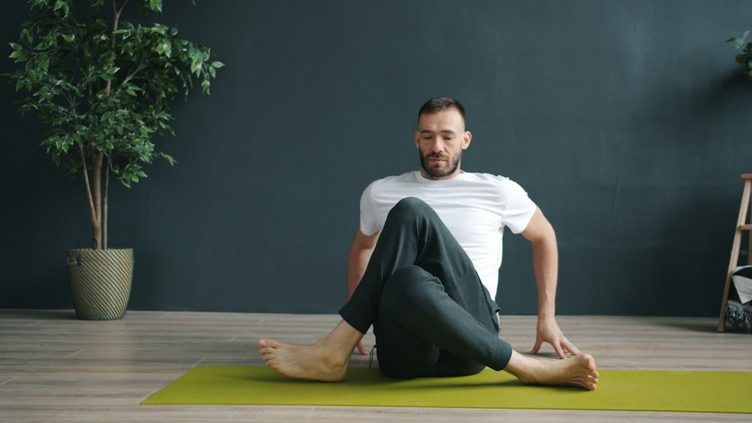 Restorative yoga teacher training practice in a yoga studio