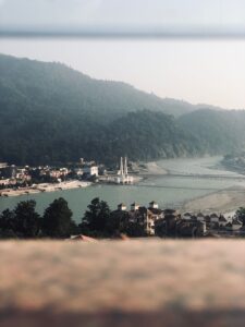 Rishikesh beside the Ganges and Himalayan foothills in Uttarakhand, India