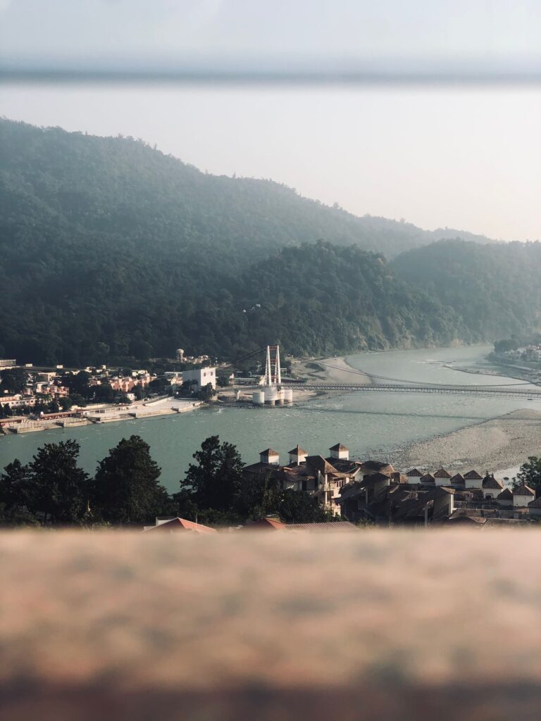 Rishikesh beside the Ganges and Himalayan foothills in Uttarakhand, India